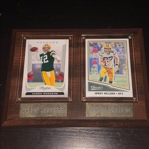 Aaron Rodgers and Jordy Nelson card plaque